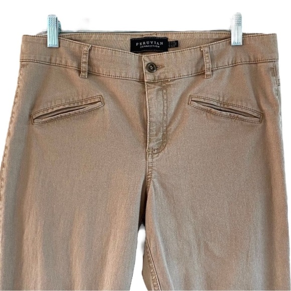 PERUVIAN CONNECTION Ankle Button Trousers in Khaki (Dune) Size 2 - Picture 3 of 8